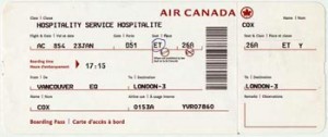 My boarding pass for the flight home with Kye and Lani